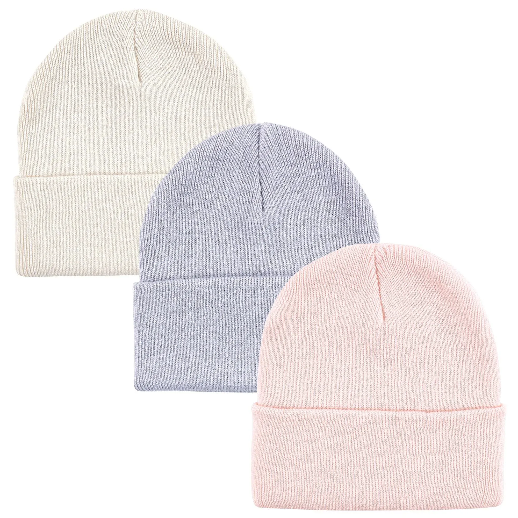 Hudson Baby Family Knit Cuffed Beanie 3pk, Lavender, Adult