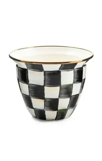 MacKenzie-Childs Courtly Check Enamel Flower Pot