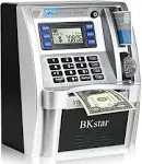 BKstar 2023 Upgraded ATM Piggy Bank for Real Money for Kids Adults with Debit Card, Bill Feeder, Coin Recognition, Balance Calcu