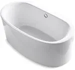 Kohler 24002-0 Sunstruck 60" x 34" Oval Freestanding Bath with Fluted Shroud and Center Drain - White