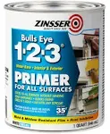 Zinsser Bulls Eye 1-2-3 Primer, White (Tintable) - 1 qt can