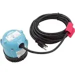 Little Giant 500500 Small Submersible Pump: 1/200 HP, 3 psi, 18&#039; Cord