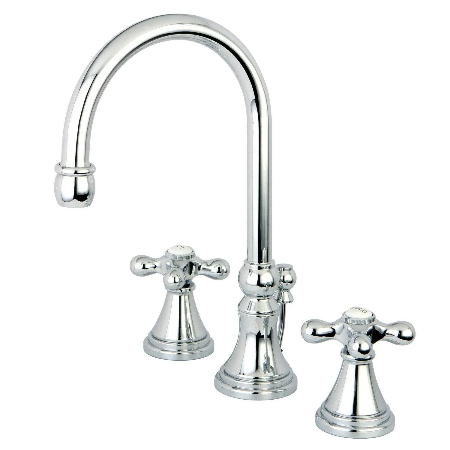 Governor Widespread Bathroom Faucet with Brass Pop-Up, Polished Chrome | Kingston ...