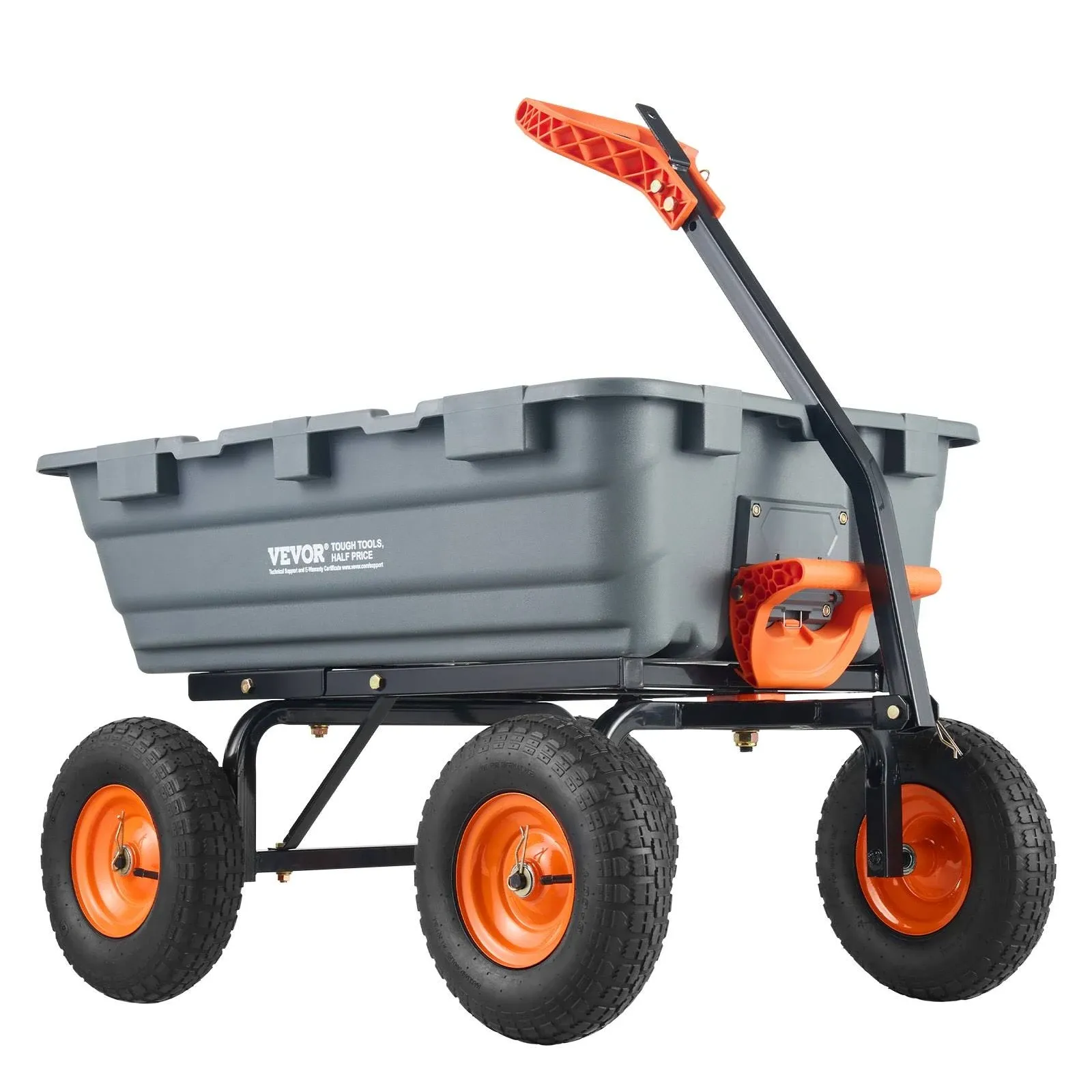 VEVOR Poly Garden Dump Cart with Easy to Assemble Steel Frame