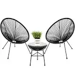 Best Choice Products 3-Piece All-Weather Patio Rope Acapulco Bistro Furniture Set w