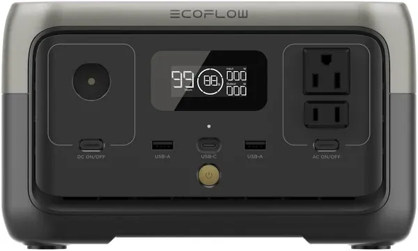 EF ECOFLOW Portable Power Station RIVER 2, 256Wh LiFePO4 Battery