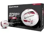 TaylorMade SpeedSoft Ink Golf Balls - Red - 2024