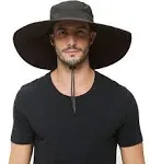 Hllman Super Wide Brim Sun Hat-UPF 50+ Protection,Waterproof Bucket Hat for Fishing, Hiking, Camping,Breathable Nylon & Mesh Dark Grey