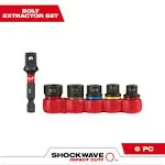 Milwaukee 6 Piece Shockwave Impact Extractor Set