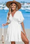 White Plunging Lace Mini Cover-Up