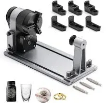 Genmitsu MD18 Rotary Roller, 3-in-1 Accessories Kit for Genmitsu L8, Genmitsu Z6 Engraving Machines, Multi Jaw Chucks for Glass, Cylindrical Objects, Baseball Bat, Ring, Bottles Cups, Space Gray