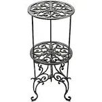 Sungmor Heavy Duty Cast Iron Potted Plant Stand,19.3-Inch 1 Tier Metal Planter Rack,Decorative Flower Pot Holder,Vintage & Rustic Style Indoor Outdoor Garden Pots Container Supports