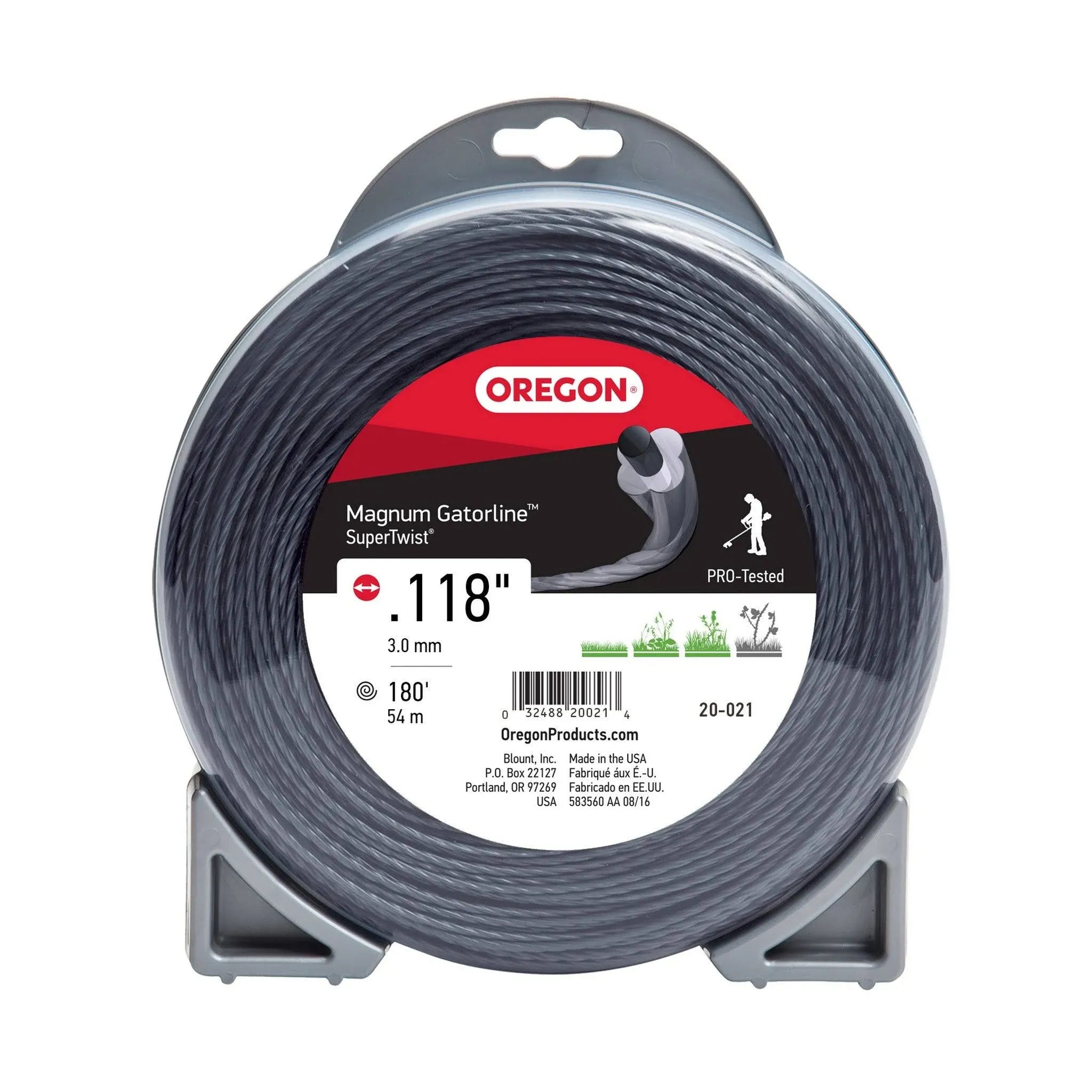 Oregon 20-021 Trimmer Line: Supertwist Magnum Gatorline