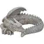 NAT & Jules Small Sleeping Dragon Moss Finish 10 inch Resin Garden Sculpture