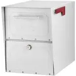 Parcel Mailbox Post Mount White with High Security Reinforced Lock Extra Large