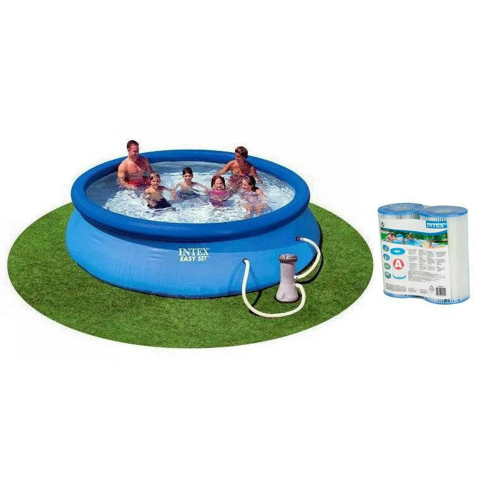 Intex 12' x 30" Easy Set Swimming Pool with 530 GPH Pump and Two Filter Cartridge