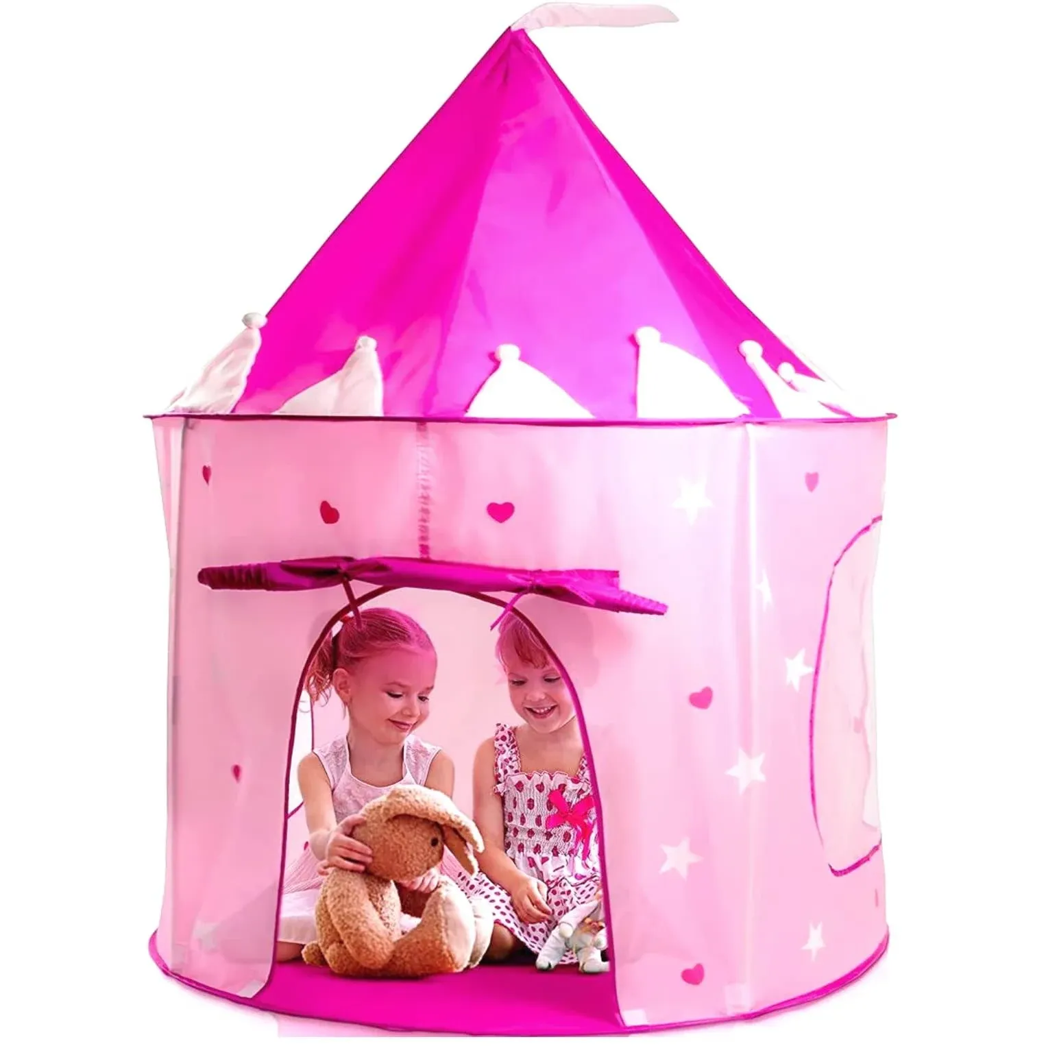 Play22 Play Tent Princess Castle Pink - Kids Tent Features Glow in The Dark Stars - Portable Kids Play Tent - Kids Pop Up Tent