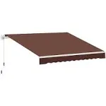 Outsunny 12&#039; x 8.2&#039; Outdoor Patio Manual Retractable Coffee 8 x 12