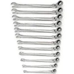 12 Pc. 12 Pt. XL X-Beam Flex Head Ratcheting Combination Wrench Set, Metric