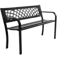 Patio Garden Bench Outdoor Deck Steel Frame I Garden Bench I Patio Bench I Benches for Outside I Wrought Iron Patio Furniture I Metal Bench I Front Porch Bench I Outside Bench