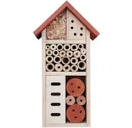 Lulu Home Wooden Insect House, Hanging Insect Hotel for Bee, Butterfly, Ladybirds, Beneficial Insect Habitat, Bug Hotel