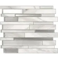 Smart Tiles 4pk Milano Carrera Peel and Stick 3D Backsplash