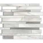 Smart Tiles Milano Carrera 11.55&#034; x 9.63&#034; in Vinyl Peel and Stick Tile 4-Pk