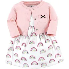 Hudson Baby Baby Girls' Cotton Dress and Cardigan Set