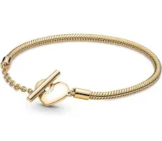 Pandora Moments Heart T-Bar Snake Chain Bracelet