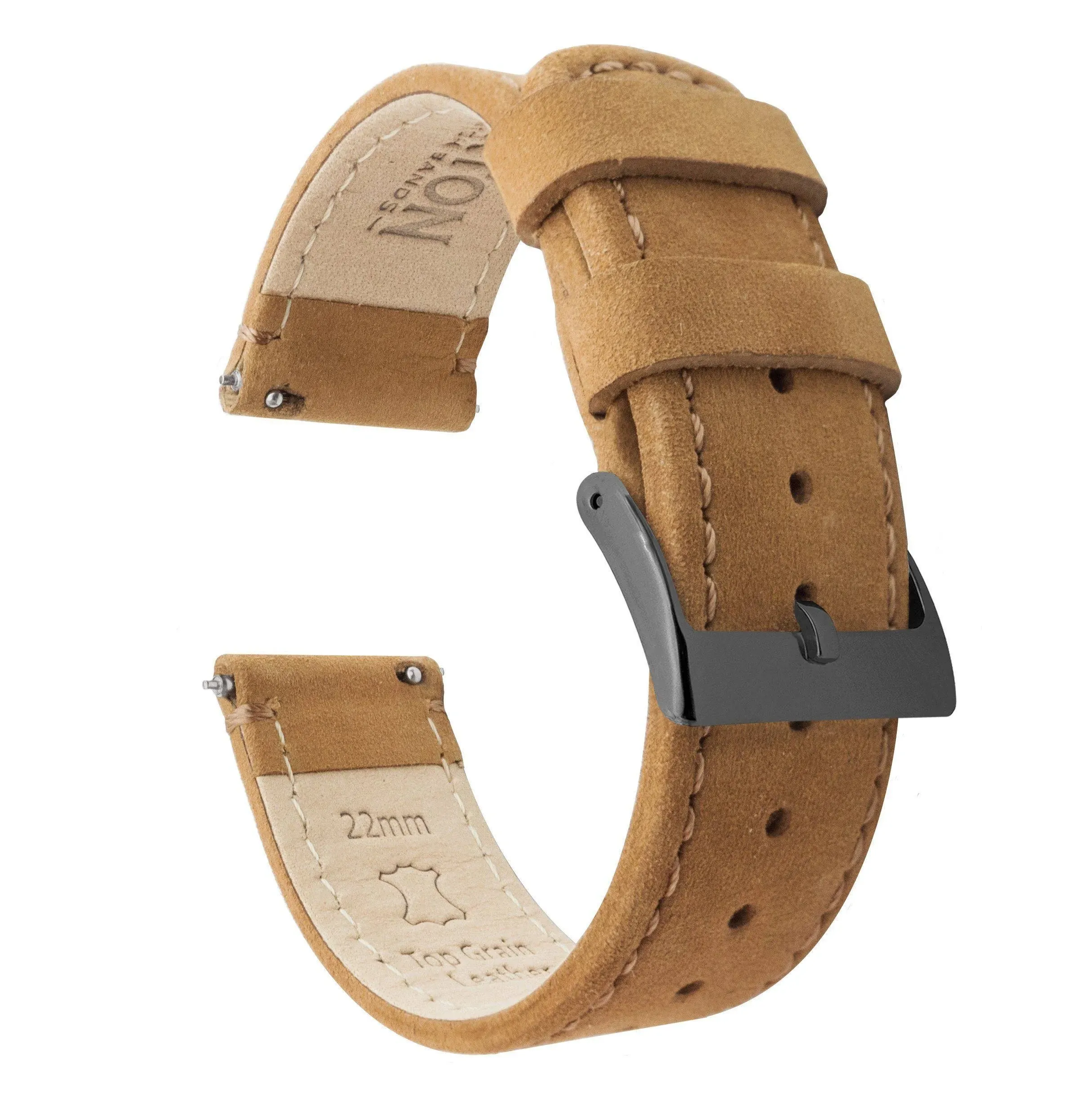 Light Brown Leather Watch Band | Quick Release Watch Strap | BARTON