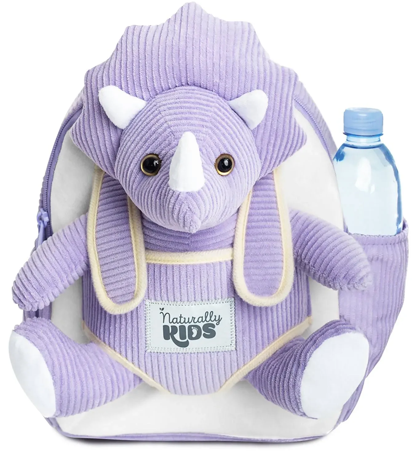 Naturally Kids Toddler Dinosaur Backpack & Purple Triceratops Plush Toy — Small