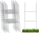 Sturdy Metal Wire Step Stake Frame for Yard Signs 10 x 24 inch H Frame Wire Sign Spikes (15 Pack)