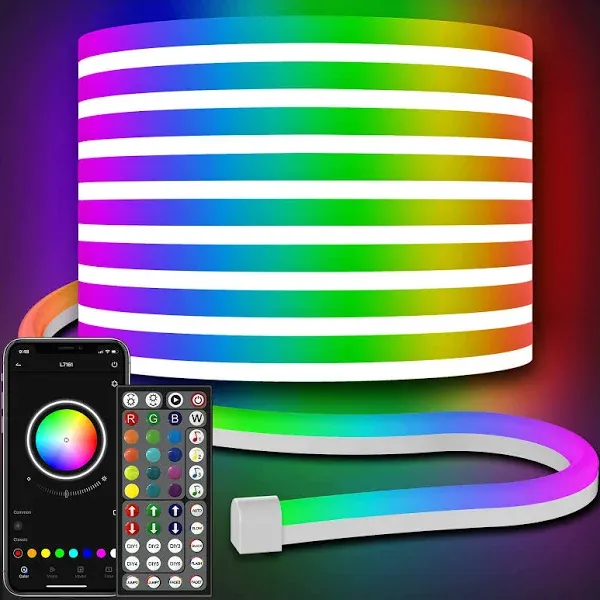 32.8Ft Neon Rope Lights,Flexibl<wbr/>e Led Rope Lights Control with App/Remote,Mul<wbr/>t...