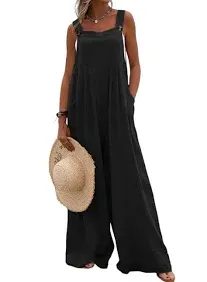 Dokotoo Women's Casual Loose Overalls Jumpsuits One Piece Sleeveless Wide Leg ...