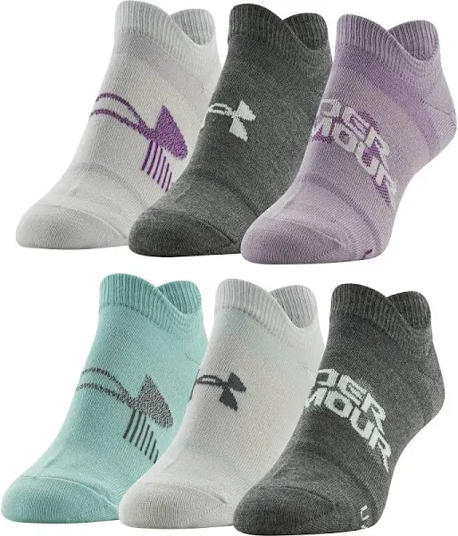 Under Armour Women's 6 Pack Essential No Show Socks