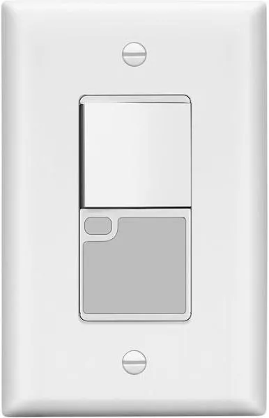 LIDER Decorator Rocker Guide Light Switch with Daylight Sensor, 3-Way or 1-Pole