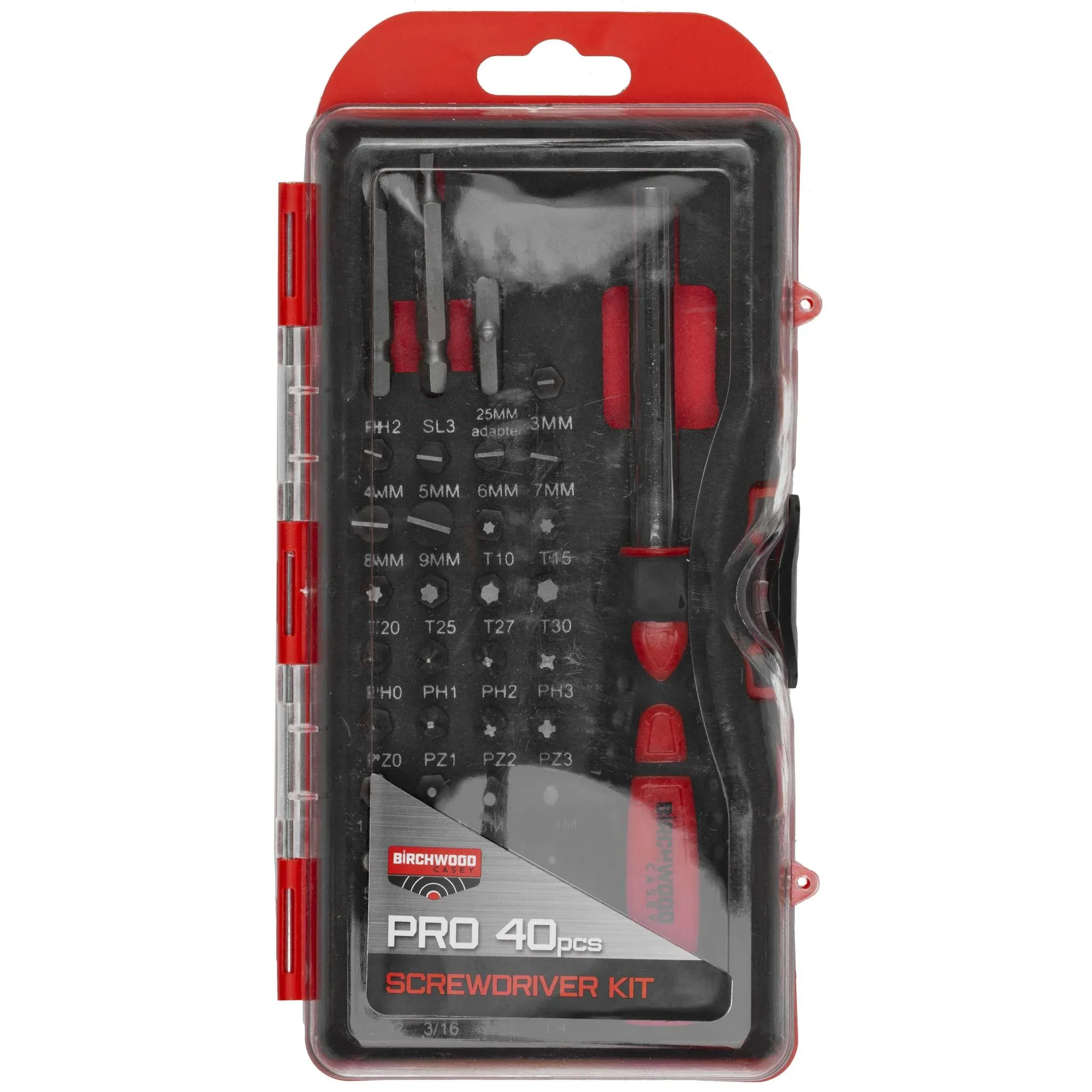 Birchwood Casey, Deluxe Screwdriver Set, 84 Piece Kit, Red Handle BC-DLXSDS