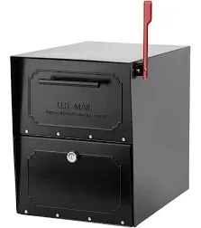 Post Mount Mailbox Mail Box Locking Parcel Black Pry Resistant Steel Extra Large