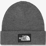 The North Face Kids' Box Logo Cuffed Beanie, TNF Medium Grey Heather