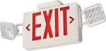 LED Combo Exit Sign, Universal Face with Red/Green Letters, White Finish, Battery Backup Included, Panel Only