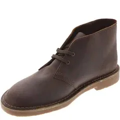 Clarks Mens Bushacre 3 Leather Chukka Lace-Up Boot Gray 10 Medium (D)