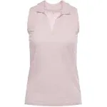 TravisMathew Women's Sleeveless Majorca Golf Polo, Small, Heather Light Pink