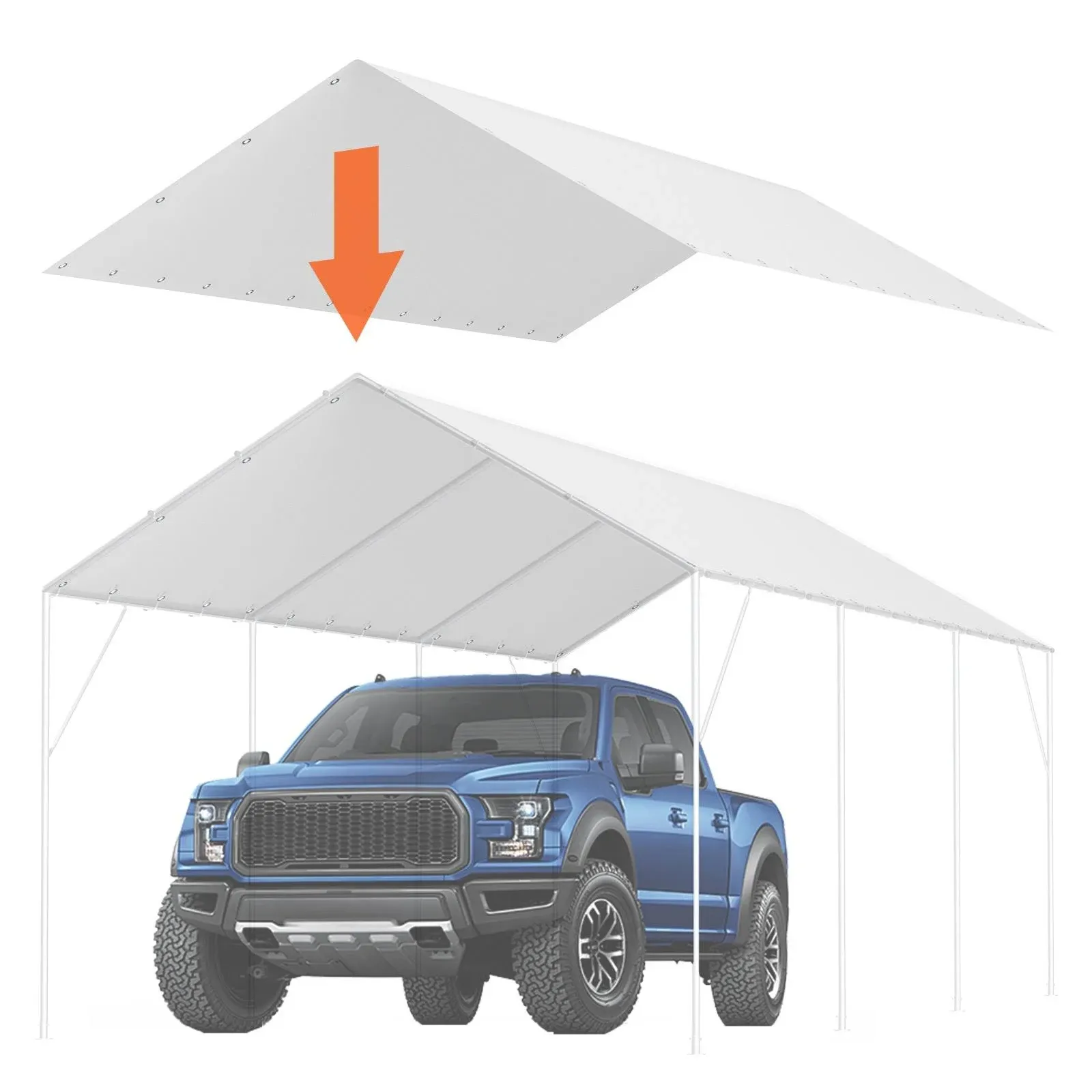 VEVOR 10x20' Carport Replacement Canopy