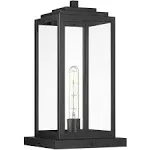 John Timberland Titan Modern Outdoor Pier Mount Light Matte Black 17" Clear Glass Shade for Post Exterior Barn Deck House Porch Yard Patio Outside