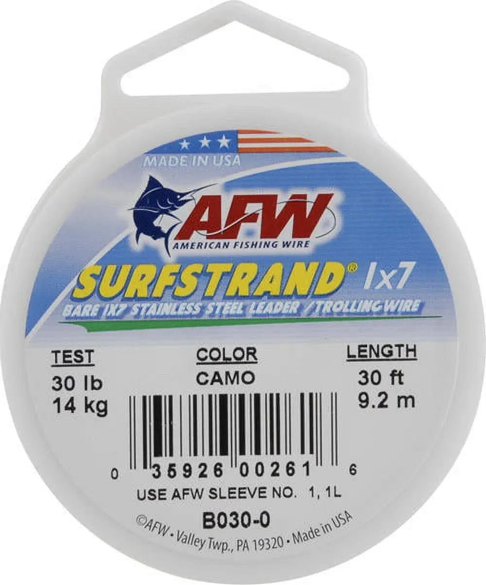 American Fishing Wire Surfstrand Bare 1x7 Stainless Steel Leader 30lb