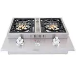 Lion Double Side Burner, 26.75-Inches, Propane