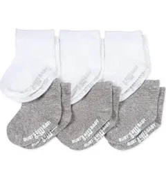 Socks Ankle or Crew Height Made with Soft Organic Cotton-6 Packs with Non-Slip G