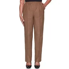 Alfred Dunner Women's Petite Classic Fit Textured Short Length Trousers