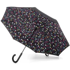 Totes Inbrella Reverse Close Umbrella Black/Grey