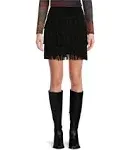 Scully Womens Suede Fringe Mini Skirt